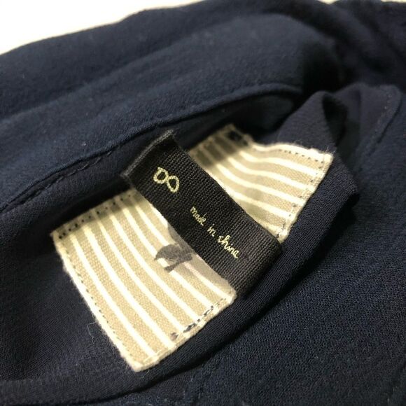 One Teaspoon Sheer Navy Button Down Long Sleeve - Picture 7 of 8